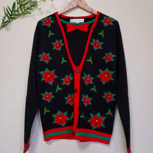JOLLY SWEATERS Poinsettia Christmas sweater S